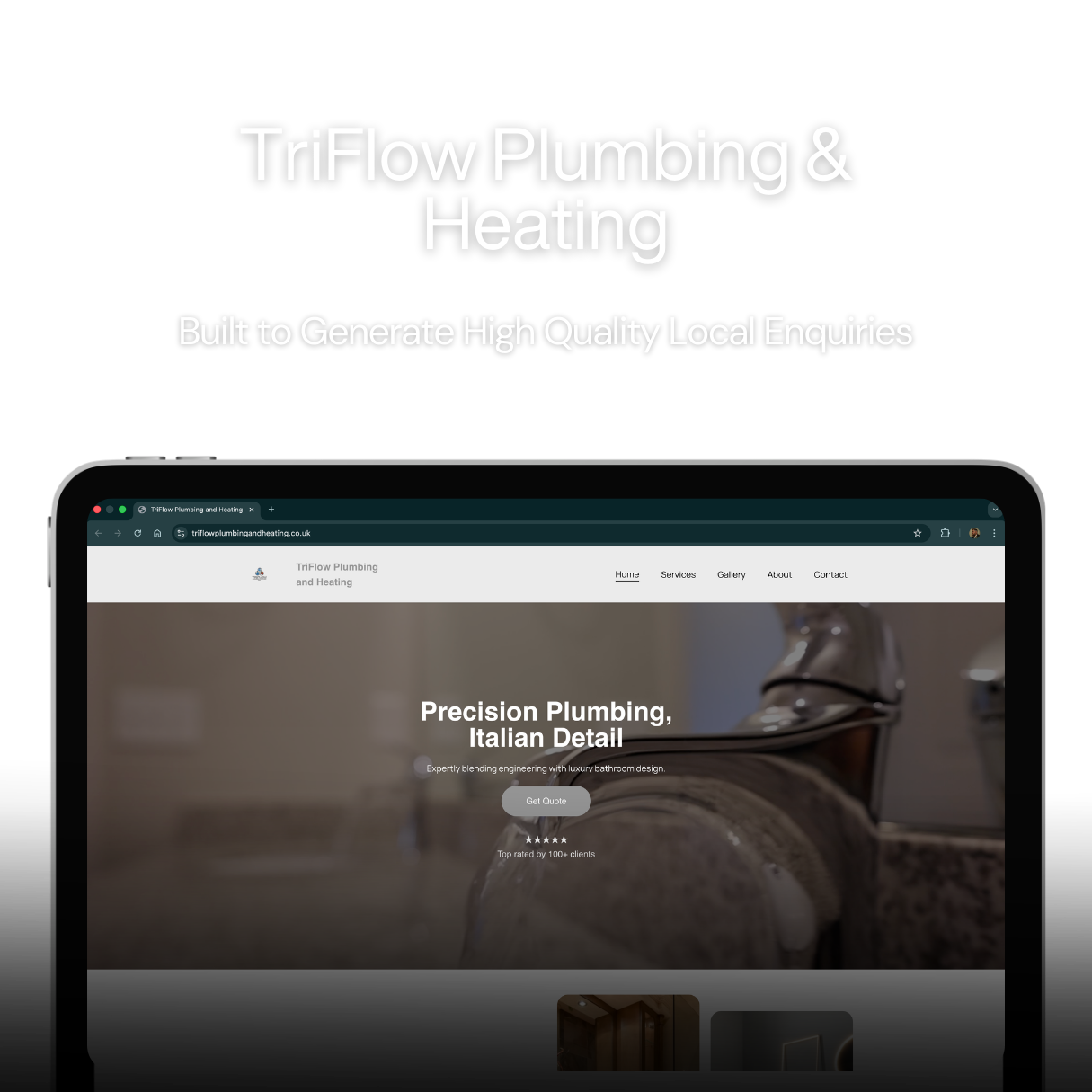 TriFlow Plumbing and Heating website screenshot